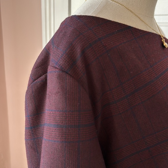 STOREE PLAID ONE SHOULDER LAYERED TOP - Picture 6 of 9